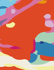 minimalist abstract illustration. Colorful modern style wall decoration poster
