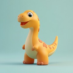 3D Shantungosaurus Icon: Large Herbivorous Dinosaur Illustration Logo