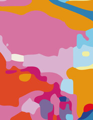 minimalist abstract illustration. Colorful modern style wall decoration poster