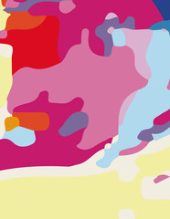 minimalist abstract illustration. Colorful modern style wall decoration poster