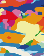 minimalist abstract illustration. Colorful modern style wall decoration poster