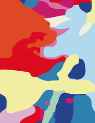minimalist abstract illustration. Colorful modern style wall decoration poster