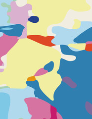 minimalist abstract illustration. Colorful modern style wall decoration poster