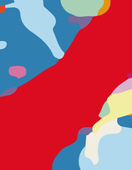 minimalist abstract illustration. Colorful modern style wall decoration poster