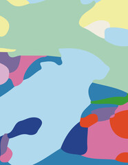 minimalist abstract illustration. Colorful modern style wall decoration poster