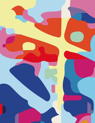 minimalist abstract illustration. Colorful modern style wall decoration poster