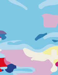 minimalist abstract illustration. Colorful modern style wall decoration poster