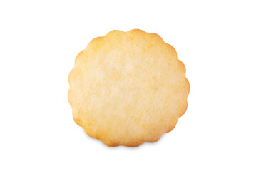 Shortbread cookie in the form of circle on a white isolated background
