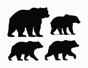 Fototapeta premium Wild Black Bear Silhouettes for Creative Projects Vector EPS Template