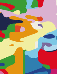 minimalist abstract illustration. Colorful modern style wall decoration poster