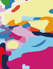 minimalist abstract illustration. Colorful modern style wall decoration poster