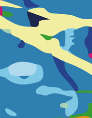 minimalist abstract illustration. Colorful modern style wall decoration poster