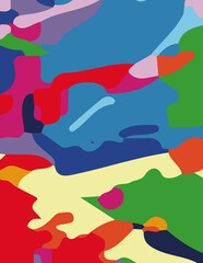 Obraz premium minimalist abstract illustration. Colorful modern style wall decoration poster