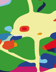 minimalist abstract illustration. Colorful modern style wall decoration poster