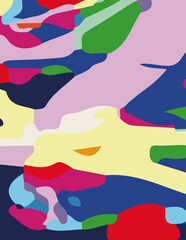 minimalist abstract illustration. Colorful modern style wall decoration poster