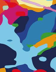 minimalist abstract illustration. Colorful modern style wall decoration poster