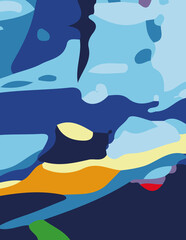 minimalist abstract illustration. Colorful modern style wall decoration poster