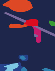 minimalist abstract illustration. Colorful modern style wall decoration poster