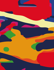 Naklejka premium minimalist abstract illustration. Colorful modern style wall decoration poster