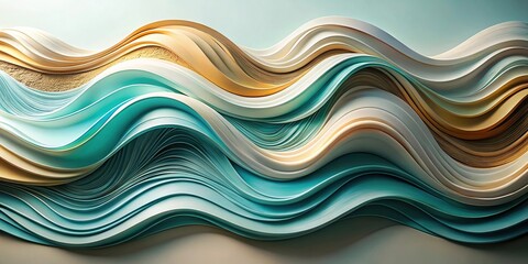 Abstract art with playful twist featuring wavy textured elements