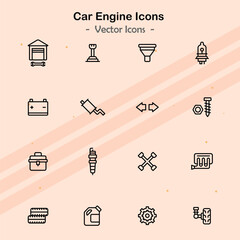 Icons showcasing additional car engine models and features.