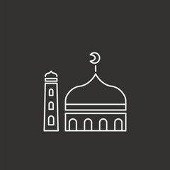 vector of a mosque simple background