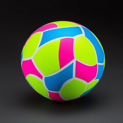 Obraz premium Play Longer: Durable Rubber Soccer Ball in Bright Neon Colors