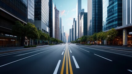 Obraz premium Modern Cityscape with Business Focus