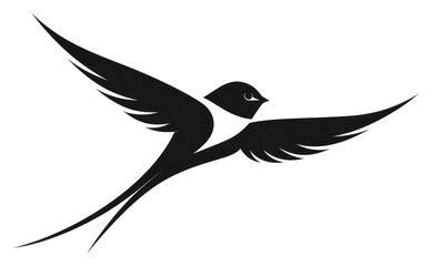 Fototapeta premium PNG Swallow silhouette animal white.