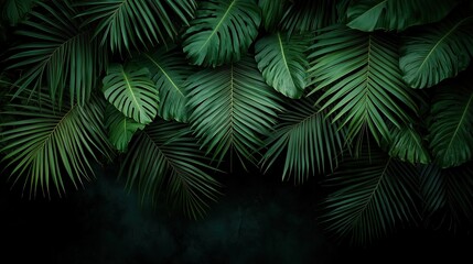 Close up of a green leafy plant with a dark background. Concept of tranquility and calmness, as the lush green leaves contrast with the dark background