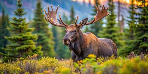 majestic moose showing strength and solitude in wilderness