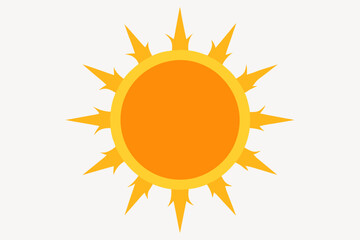Sun Icon Silhouette Vector Illustration on Transparent Background