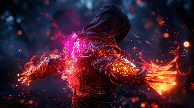 MMORPG video game development, vibrant colors, dynamic action, photography, immersive