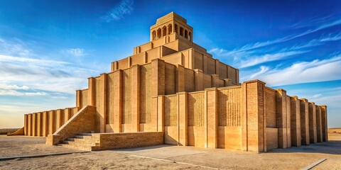 Ancient Sumerian civilization architecture with temple tower
