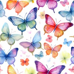 Colorful seamless butterfly pattern for spring and summer decoration