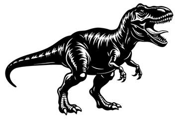 Angry Dinosaur dinosaur chasing vector art illustration