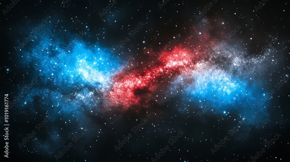 Canvas Prints isolated red and blue fiery nebula smoke on a black background, illustrating concepts of versus, com