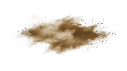 In white background, small particles of sand fly in a sandstorm.
