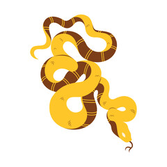 Vector Chinese New Year Snake Ornament Cartoon Illustration Isolated