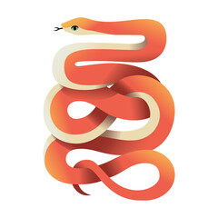 Vector Chinese New Year Snake Ornament Cartoon Illustration Isolated