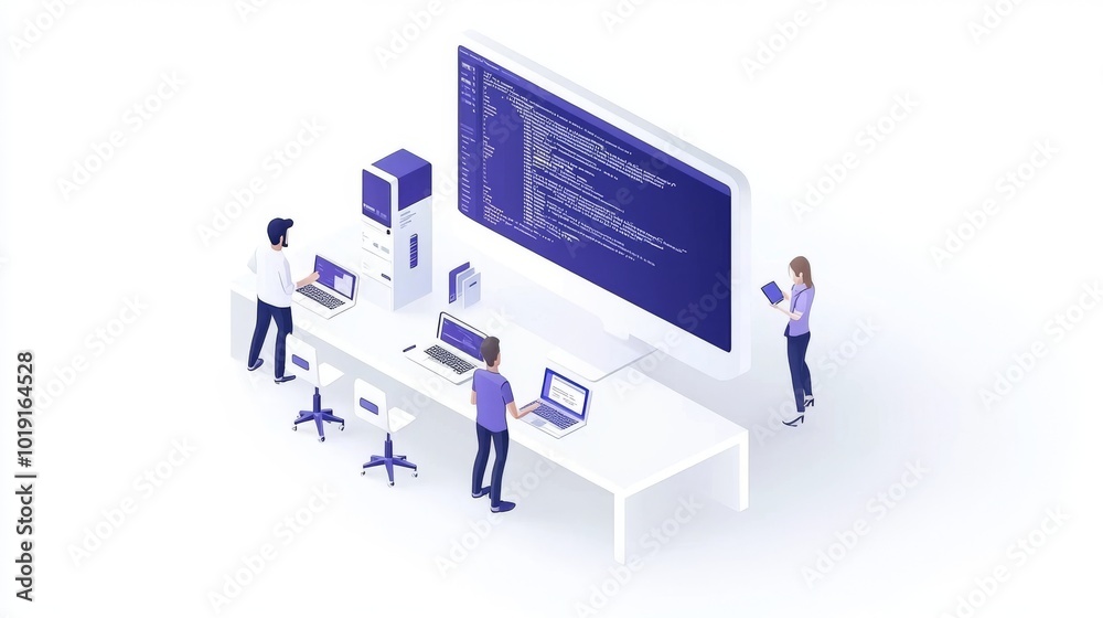 Poster the concept of accessibility compliance in web governance with an image of designers and developers 