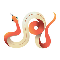 Fototapeta premium Vector Chinese New Year Snake Ornament Cartoon Illustration Isolated