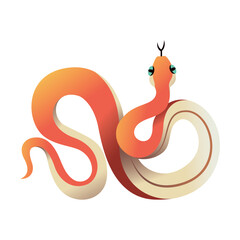 Fototapeta premium Vector Chinese New Year Snake Ornament Cartoon Illustration Isolated