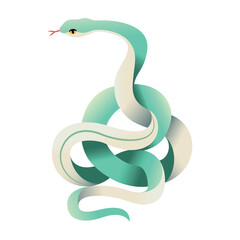 Vector Chinese New Year Snake Ornament Cartoon Illustration Isolated