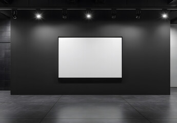 Blank Canvas Displayed in Modern Art Gallery