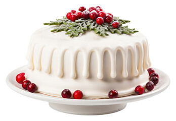 PNG Vintage Christmas cake christmas dessert icing.