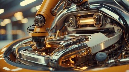 Fototapeta premium robot in a car manufacturing plant