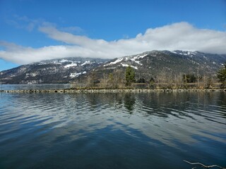 Lake and mountains