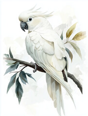 parrot on a branch  cockatoo