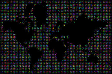 Colorful dots world map wallpaper background